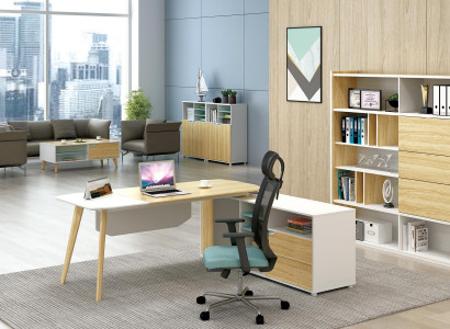 Eckschreibtisch Kabelkanal Home Office Tisch groß Tische Chef Schreibtisch